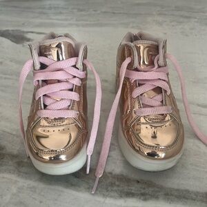 Sketcher’s Energy Light up High Top Sneakers Rose Gold